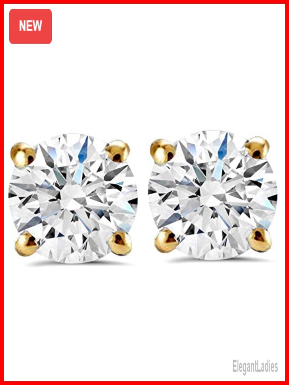 1.25ctw Lab Grown Diamond Stud Earrings 14k Gold Prong Set